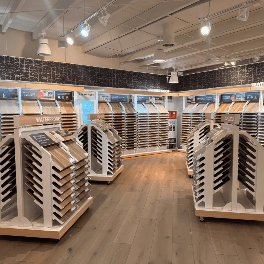 showroom with flooring displays 